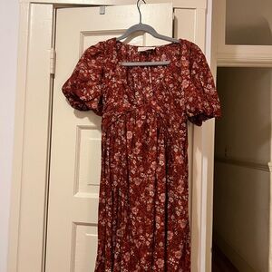 THE GREAT Red Floral Dress